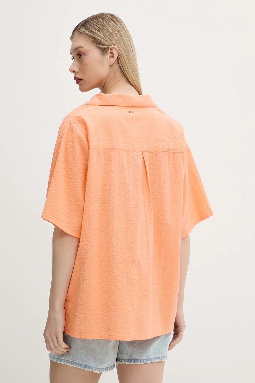 Βαμβακερό πουκάμισο Rip Curl CALA VADELLA χρώμα: πορτοκαλί, 05FWSH φωτογραφία