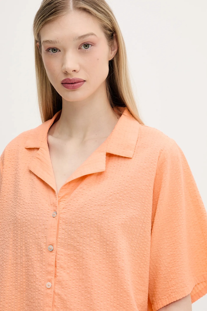 Βαμβακερό πουκάμισο Rip Curl CALA VADELLA χρώμα: πορτοκαλί, 05FWSH φωτογραφία