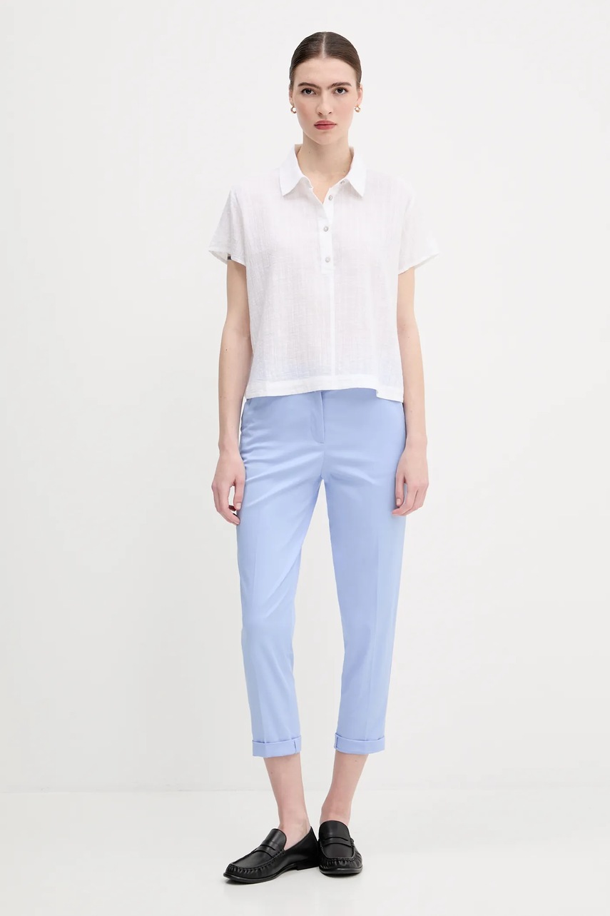 Блузка United Colors of Benetton цвет белый однотонная 5ONVDQ0BQ