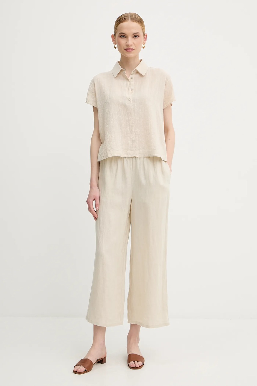 Блузка United Colors of Benetton цвет бежевый однотонная 5ONVDQ0BQ