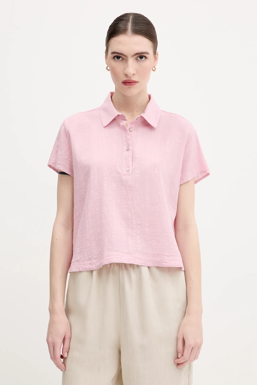 United Colors of Benetton bluză culoarea roz, uni, 5ONVDQ0BQ