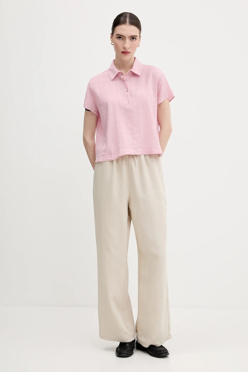 Блузка United Colors of Benetton цвет розовый однотонная 5ONVDQ0BQ