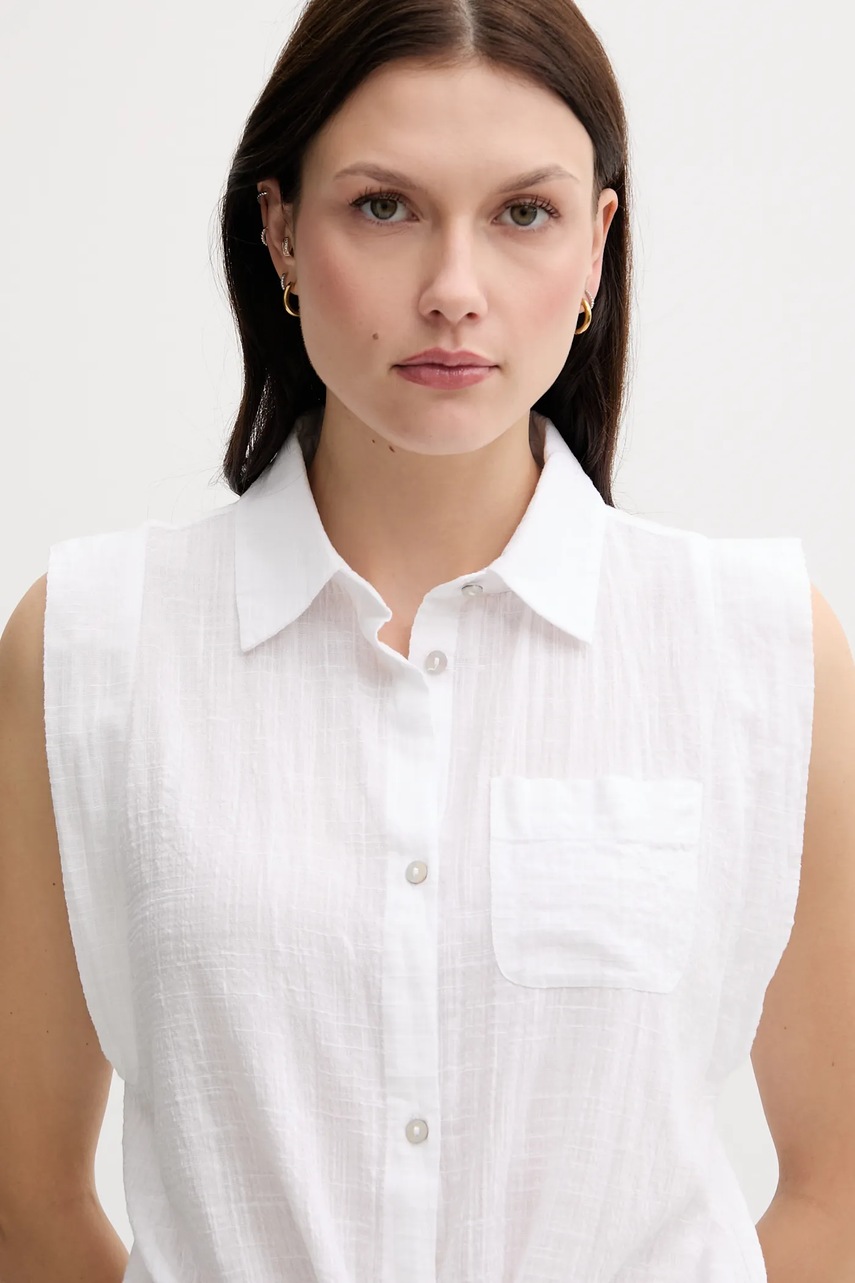 Πουκάμισο United Colors of Benetton χρώμα: άσπρο, 5ONVDQ0C1 φωτογραφία