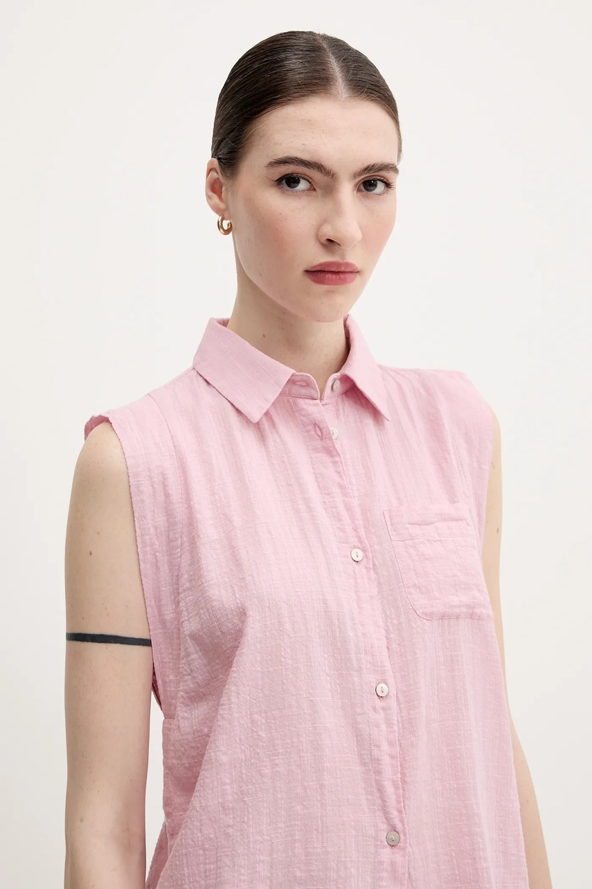 Πουκάμισο United Colors of Benetton χρώμα: ροζ, 5ONVDQ0C1 φωτογραφία