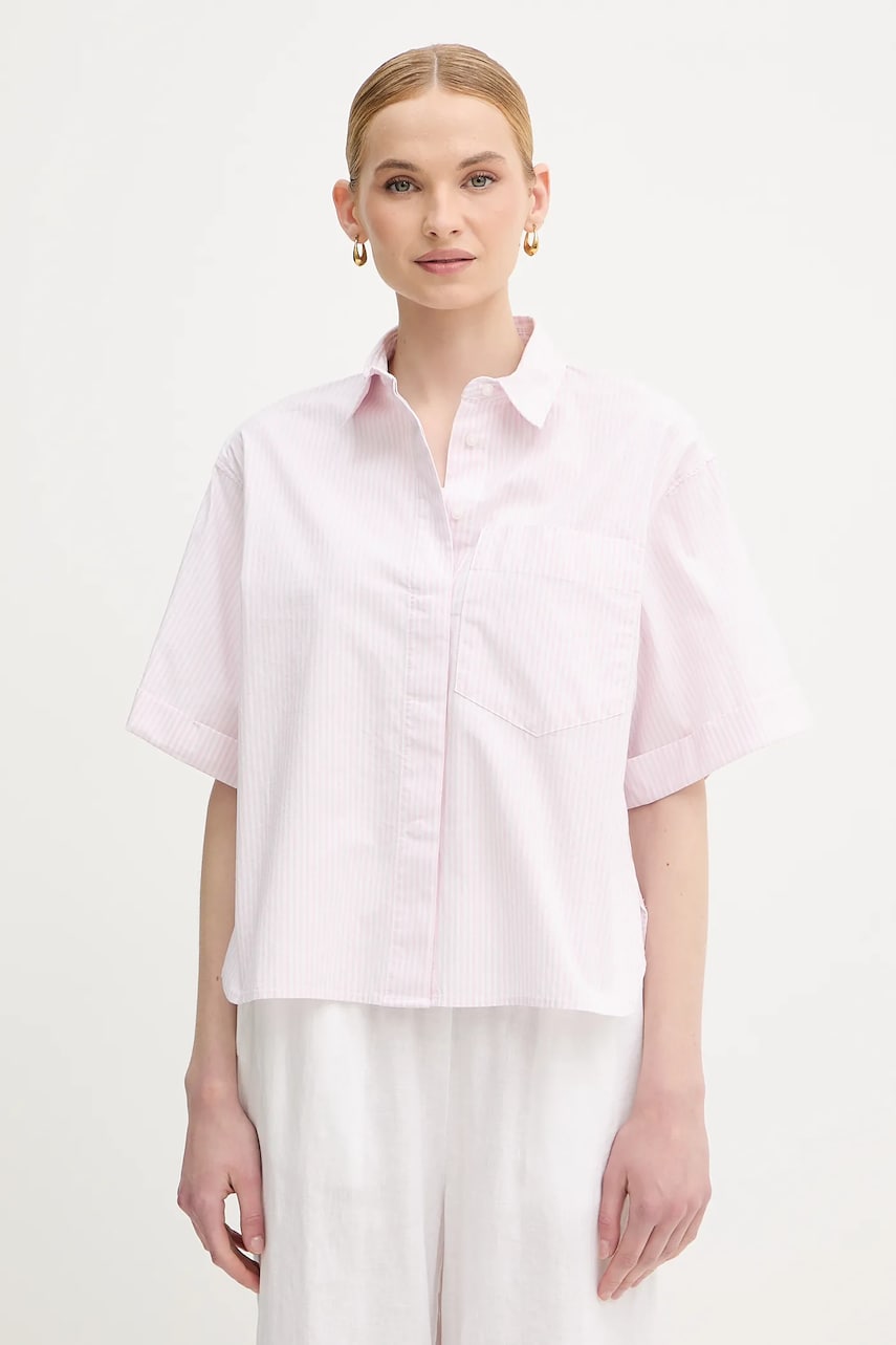 United Colors of Benetton cămașă culoarea roz, cu guler clasic, regular, 5SZRDQ0C0