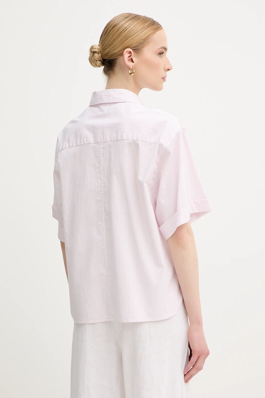 Πουκάμισο United Colors of Benetton χρώμα: ροζ, 5SZRDQ0C0 φωτογραφία