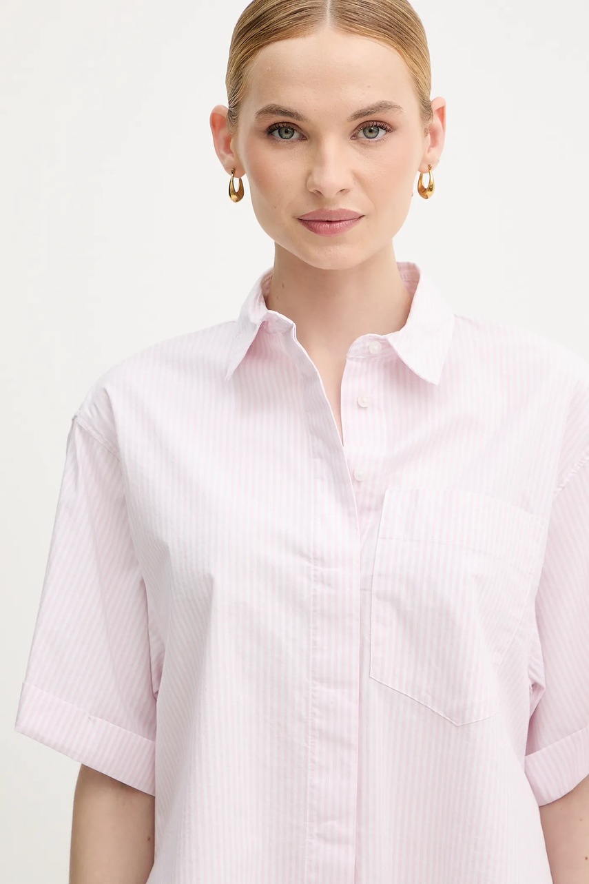 Πουκάμισο United Colors of Benetton χρώμα: ροζ, 5SZRDQ0C0 φωτογραφία