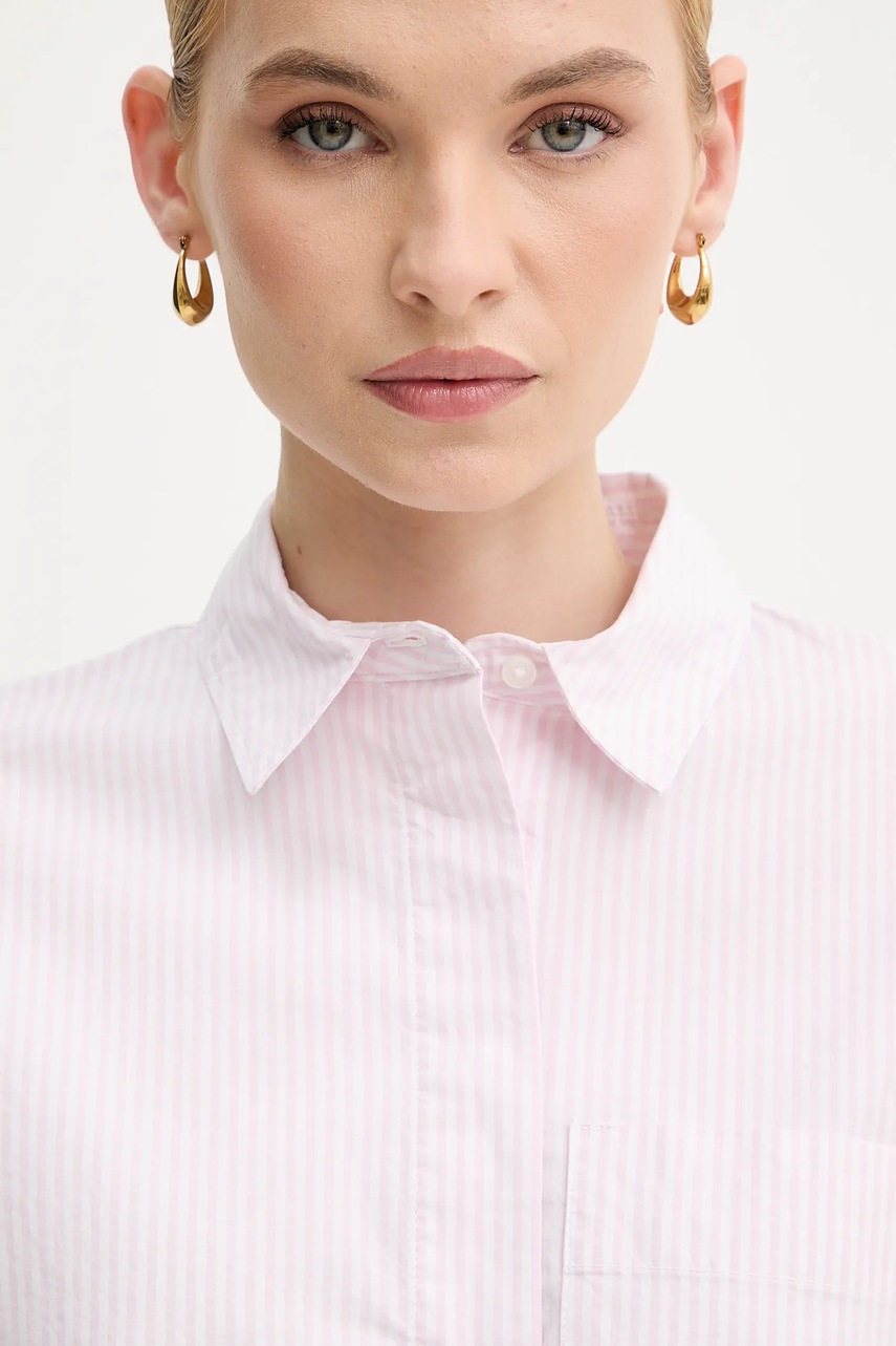 Πουκάμισο United Colors of Benetton χρώμα: ροζ, 5SZRDQ0C0 φωτογραφία