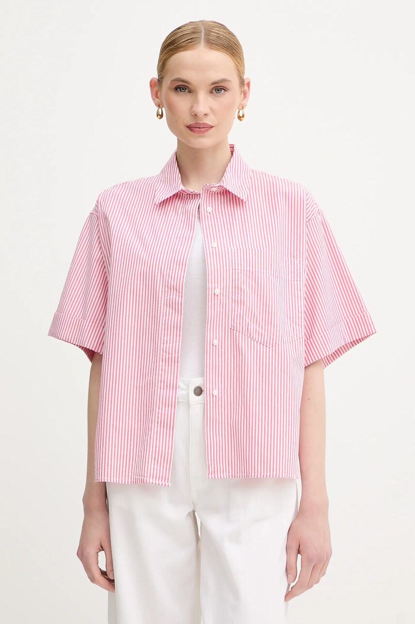 United Colors of Benetton cămașă culoarea roz, cu guler clasic, regular, 5SZRDQ0C0