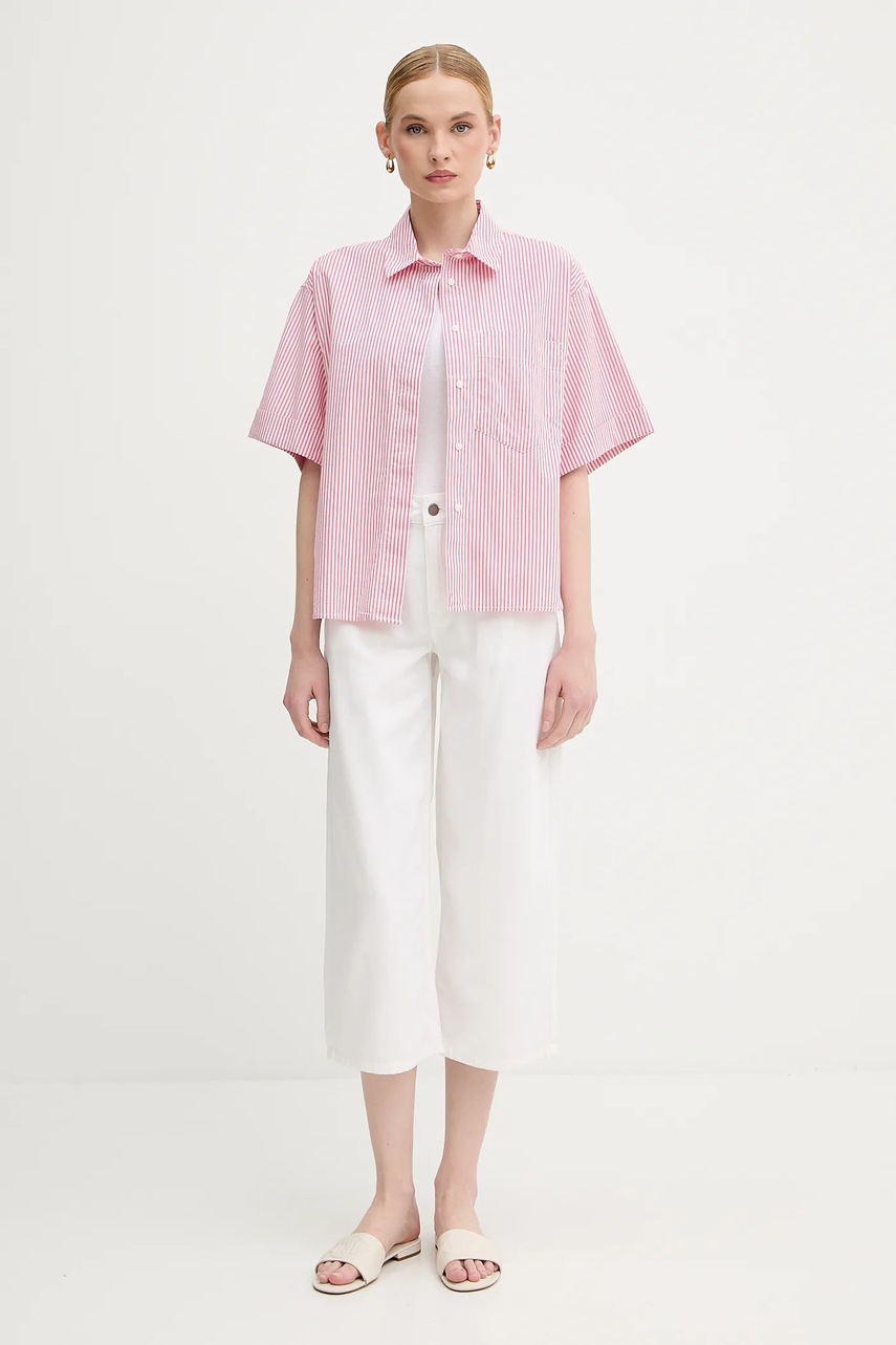 Рубашка United Colors of Benetton цвет розовый regular классический воротник 5SZRDQ0C0