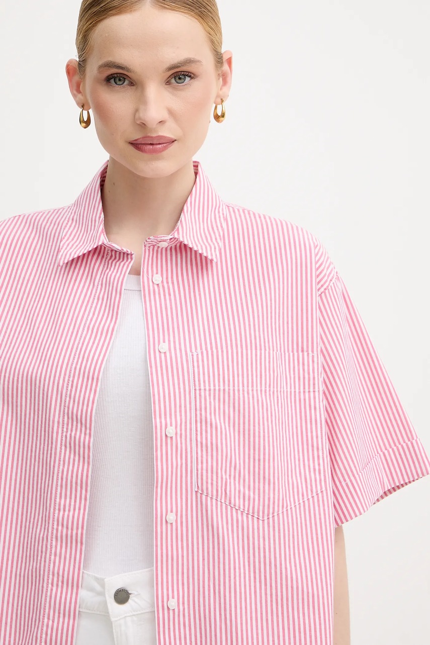 Πουκάμισο United Colors of Benetton χρώμα: ροζ, 5SZRDQ0C0 φωτογραφία