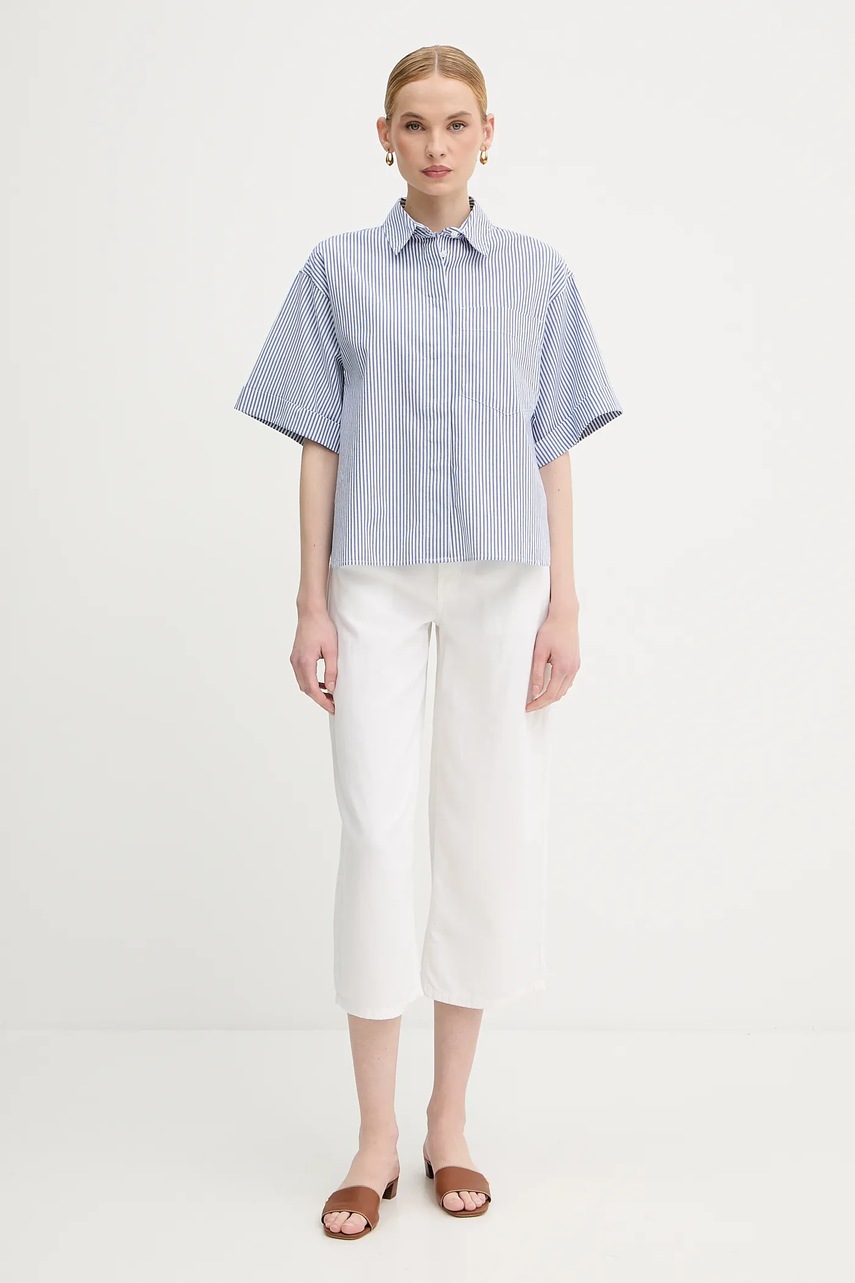 Рубашка United Colors of Benetton цвет синий regular классический воротник 5SZRDQ0C0