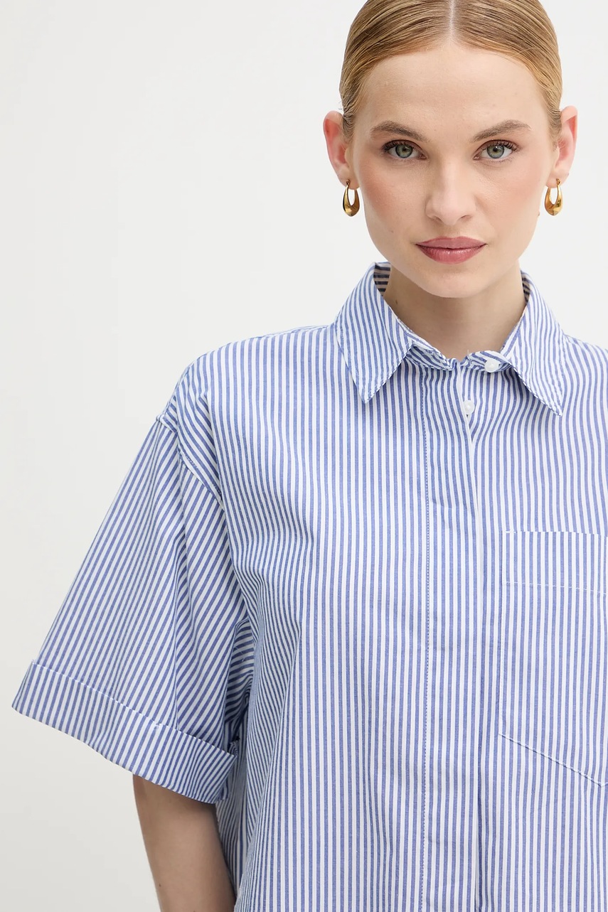 Πουκάμισο United Colors of Benetton χρώμα: ναυτικό μπλε, 5SZRDQ0C0 φωτογραφία