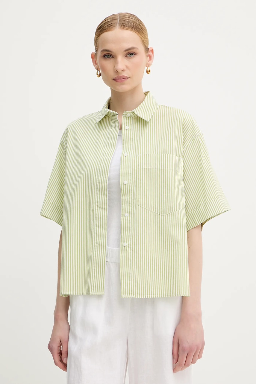 United Colors of Benetton cămașă culoarea verde, cu guler clasic, regular, 5SZRDQ0C0