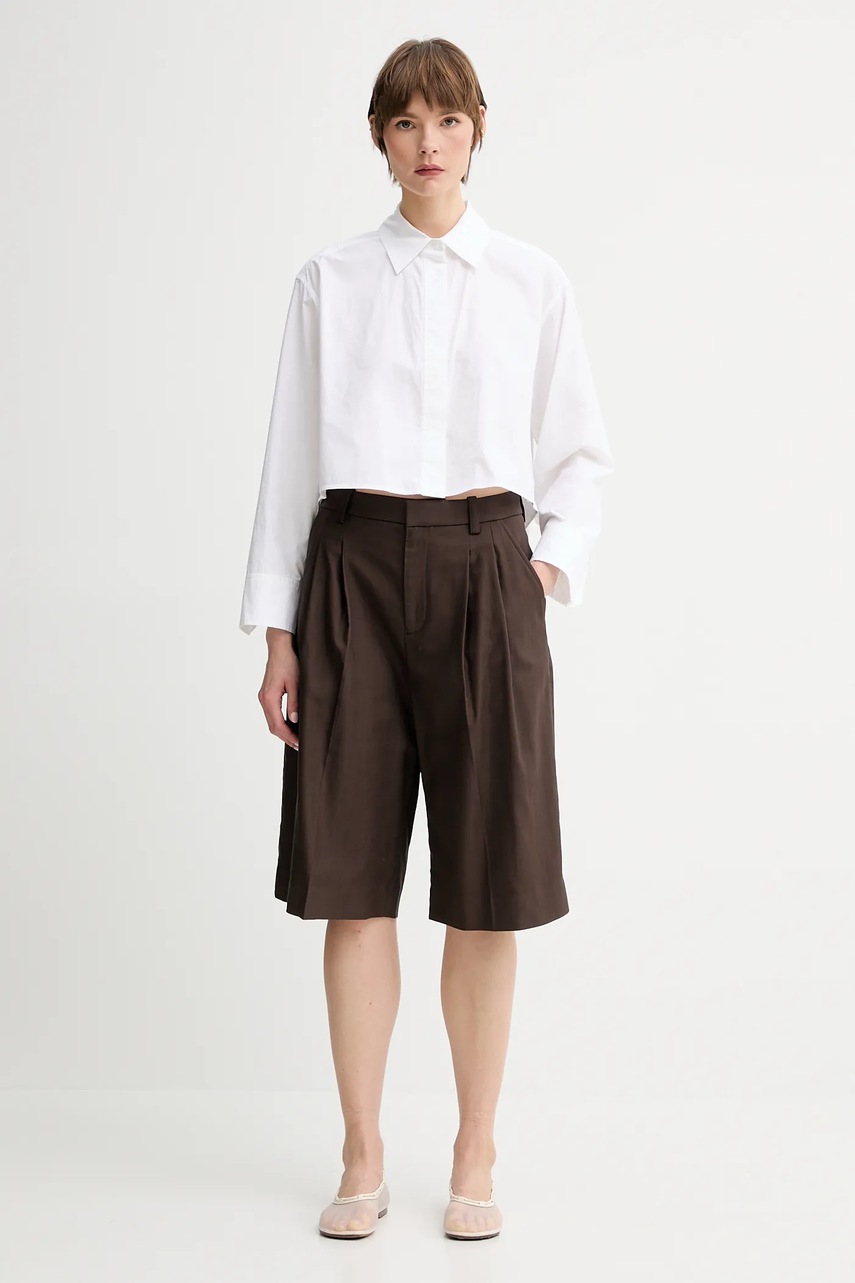 Хлопковая рубашка A.L.C. Maude цвет белый relaxed классический воротник 5TOPS01848 Хлопковая рубашка A.L.C. Maude цвет белый relaxed классический воротник 5TOPS01848