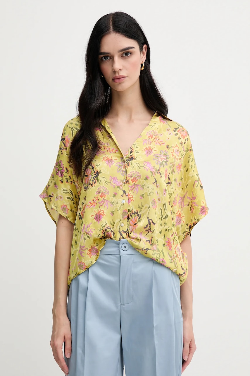 Pedro del Hierro cămașă culoarea galben, cu guler clasic, relaxed, 7659067