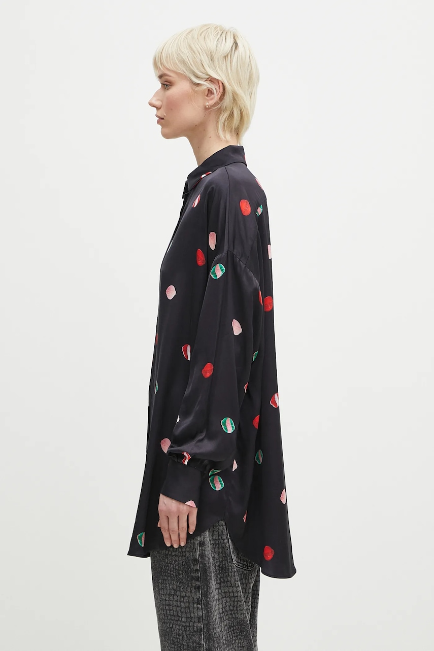 Рубашка Fiorucci Lollipop Print женская цвет чёрный relaxed классический воротник W02SPTLO285VI01BK03 Рубашка Fiorucci Lollipop Print женская цвет чёрный relaxed классический воротник W02SPTLO285VI01BK03