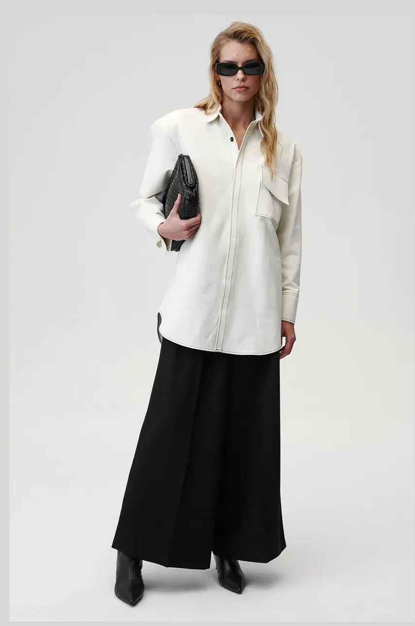 Levně Košile Undress Code Hailey Shirt dámská, béžová barva, relaxed, s klasickým límcem, 758