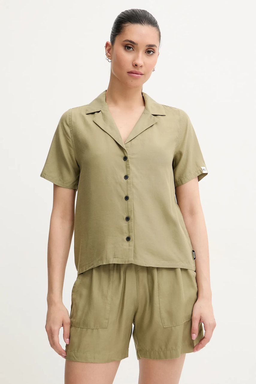 Picture cămașă Milou culoarea verde, cu guler clasic, regular, WTS0591