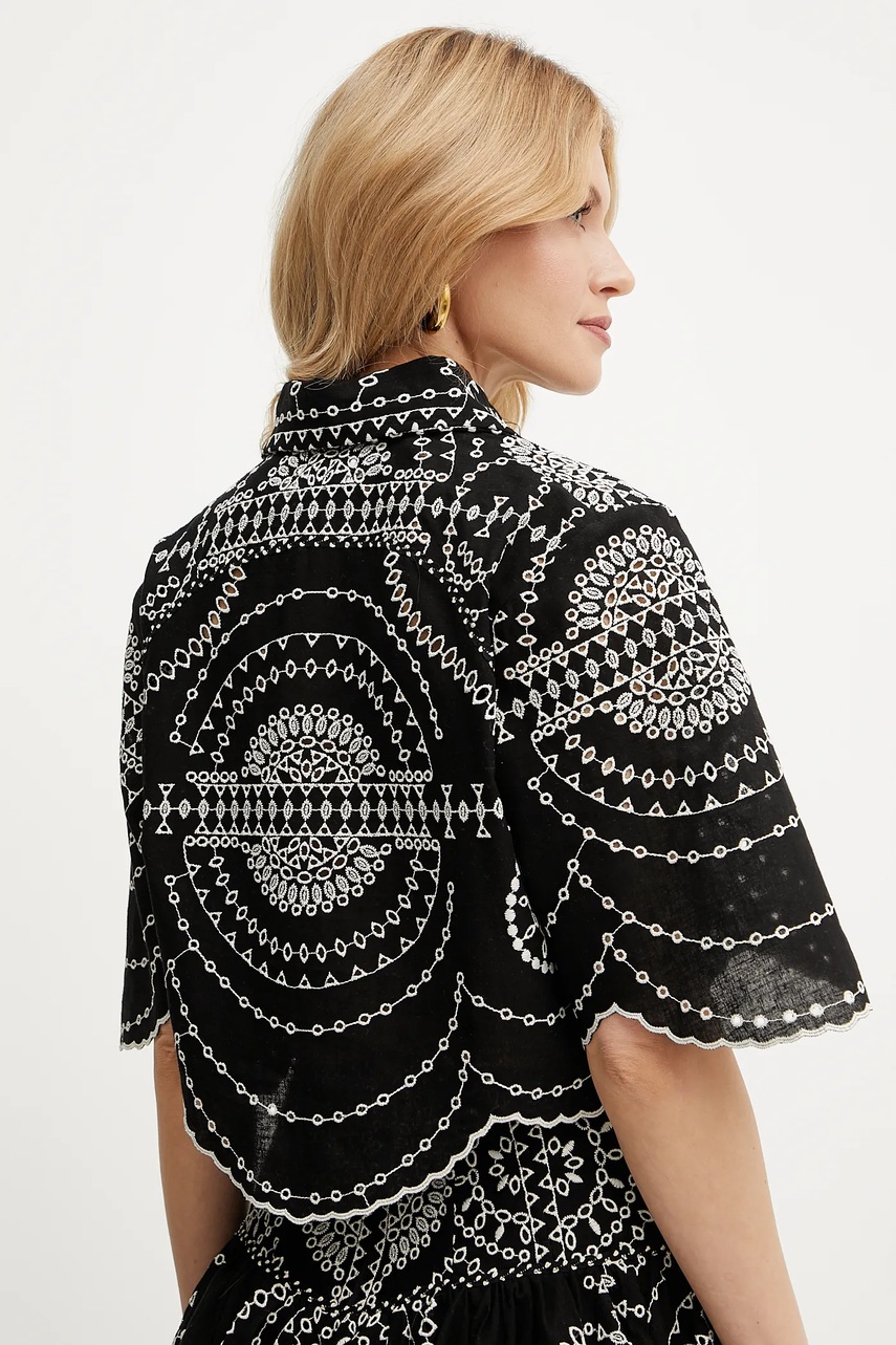 Πουκάμισο Charo Ruiz Ibiza Emmie χρώμα: μαύρο, 254200 φωτογραφία