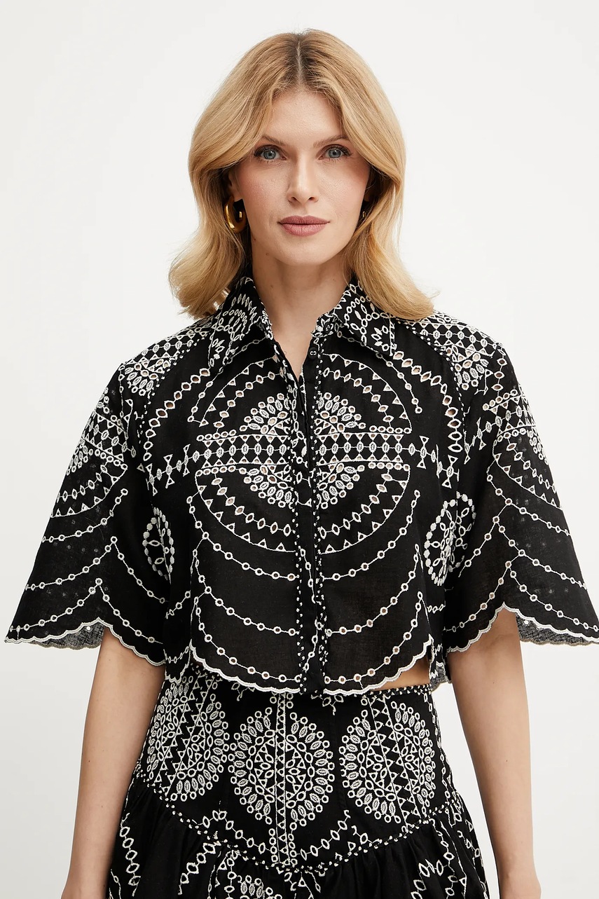 Πουκάμισο Charo Ruiz Ibiza Emmie χρώμα: μαύρο, 254200 φωτογραφία