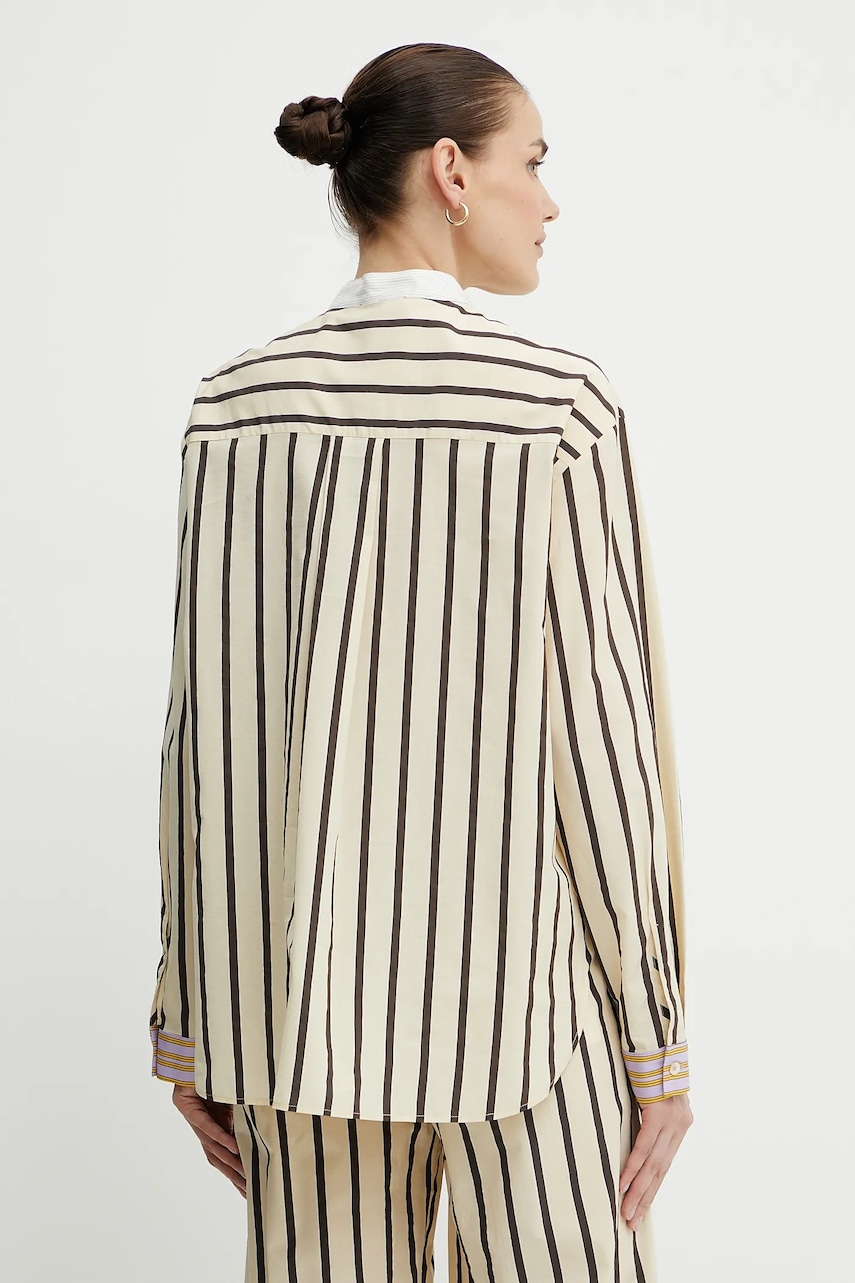 Рубашка Forte Forte цвет бежевый relaxed со стойкой 13851 my shirt Рубашка Forte Forte цвет бежевый relaxed со стойкой 13851 my shirt