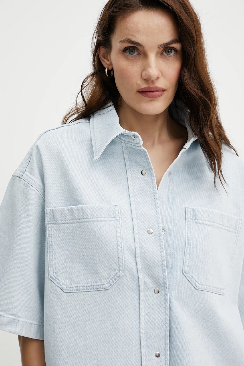 Τζιν πουκάμισο Ivy Oak ERICA χρώμα: μπλε, IO112365 φωτογραφία