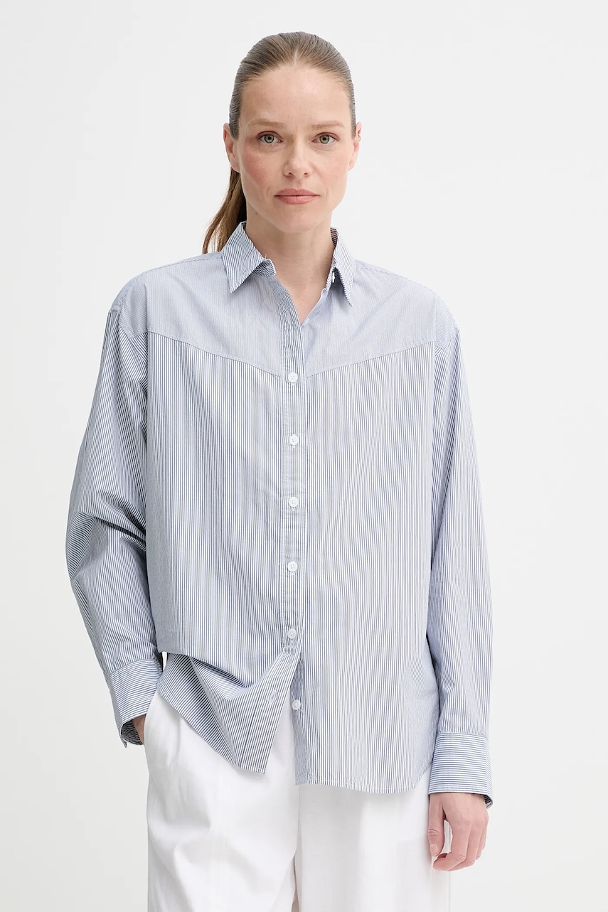 Levně Bavlněná košile Levi's HARLIE NOVELTY BF SHIRT dámská, modrá barva, regular, s klasickým límcem, 001NI