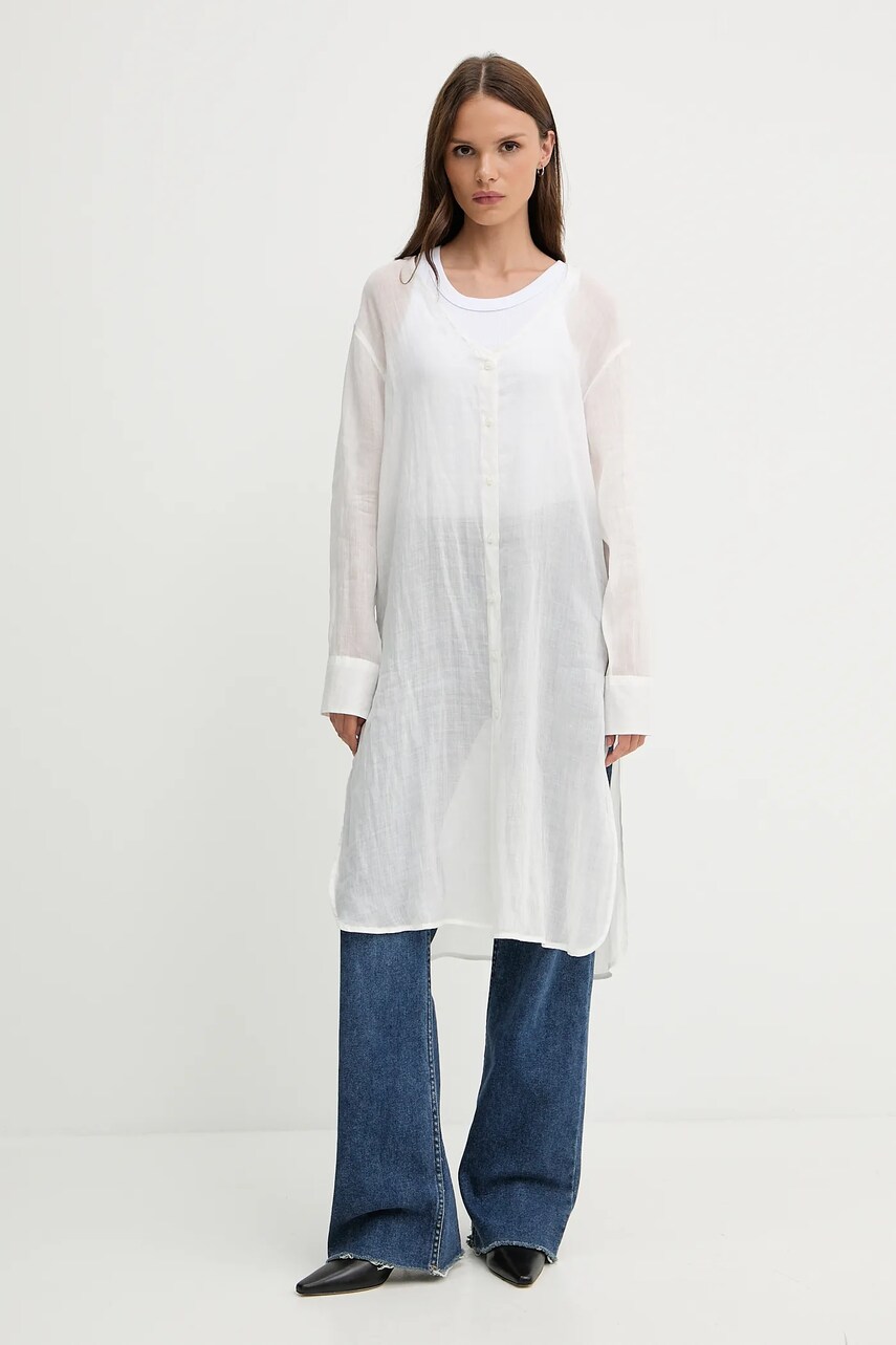 Sisley rochie culoarea alb, mini, oversize, 5XJZLQ096