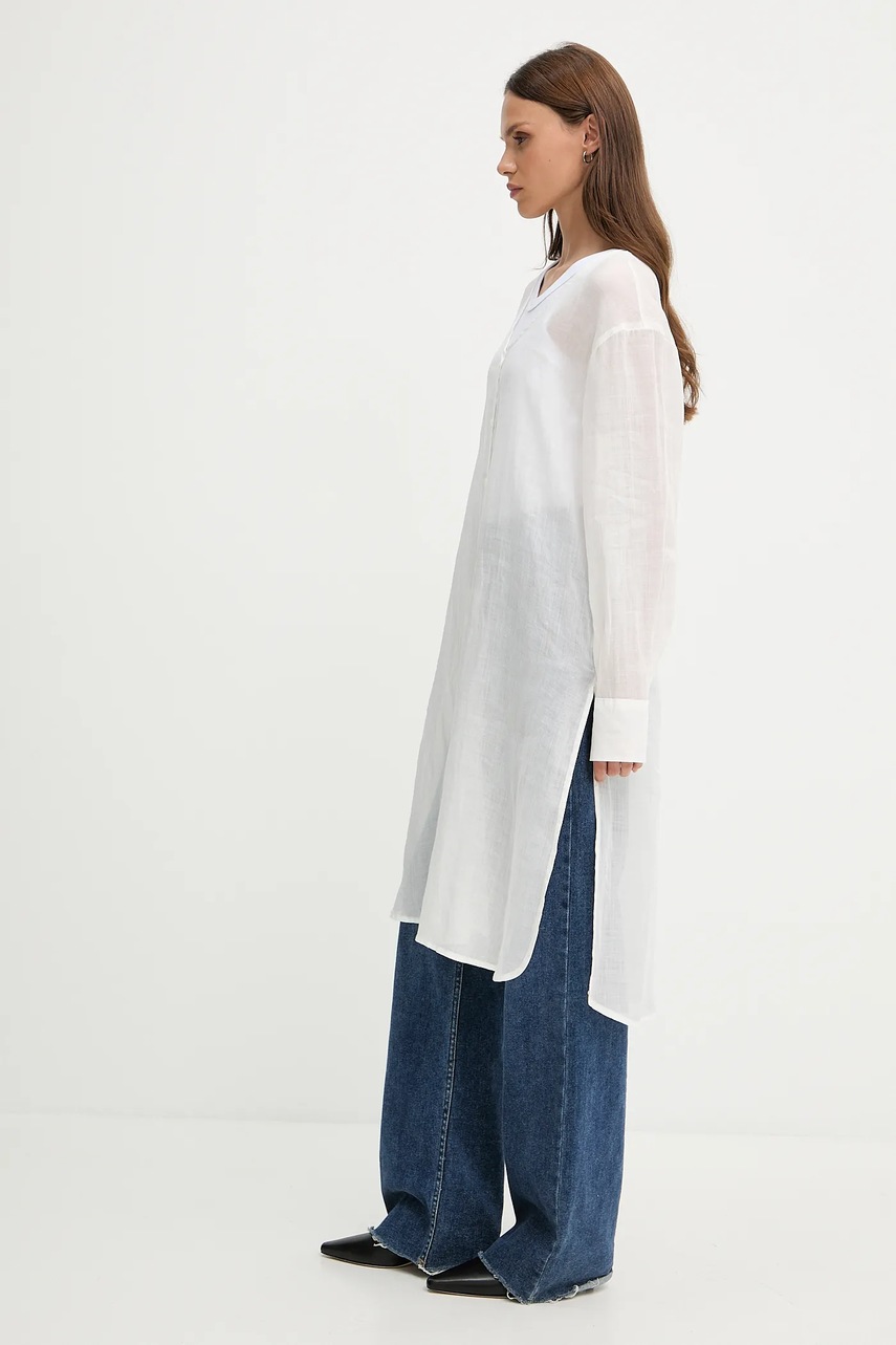 Сукня Sisley колір білий mini oversize 5XJZLQ096