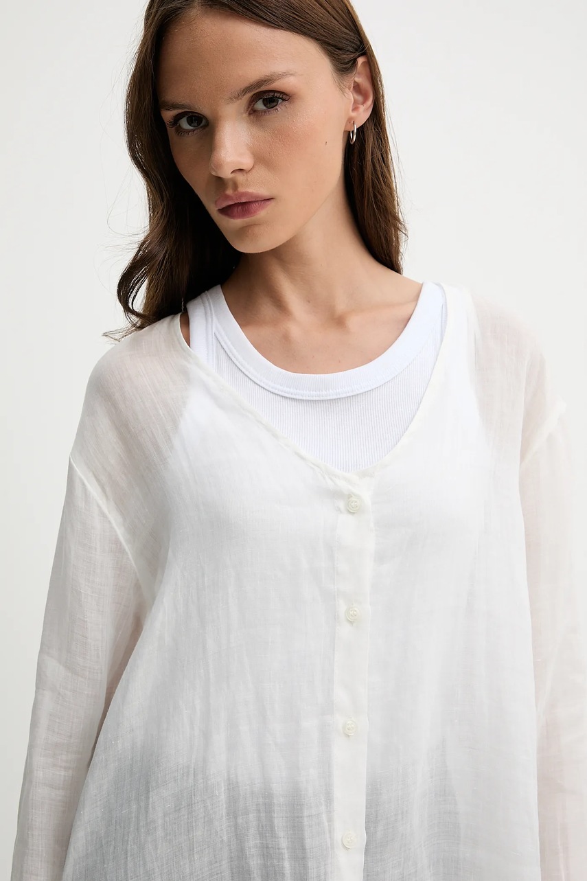 Сукня Sisley колір білий mini oversize 5XJZLQ096