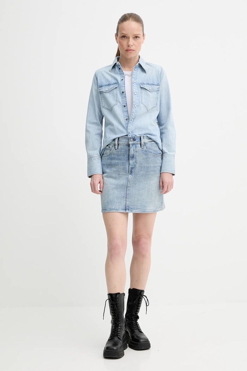 Джинсовая рубашка G-Star regular классический воротник D24343-D539