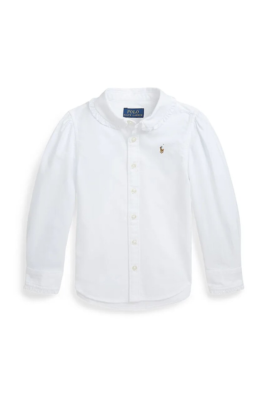 Levně Dětská bavlněná košile Polo Ralph Lauren bílá barva, 312929954001