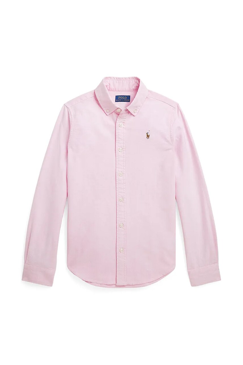 Levně Dětská bavlněná košile Polo Ralph Lauren růžová barva, 313929954002