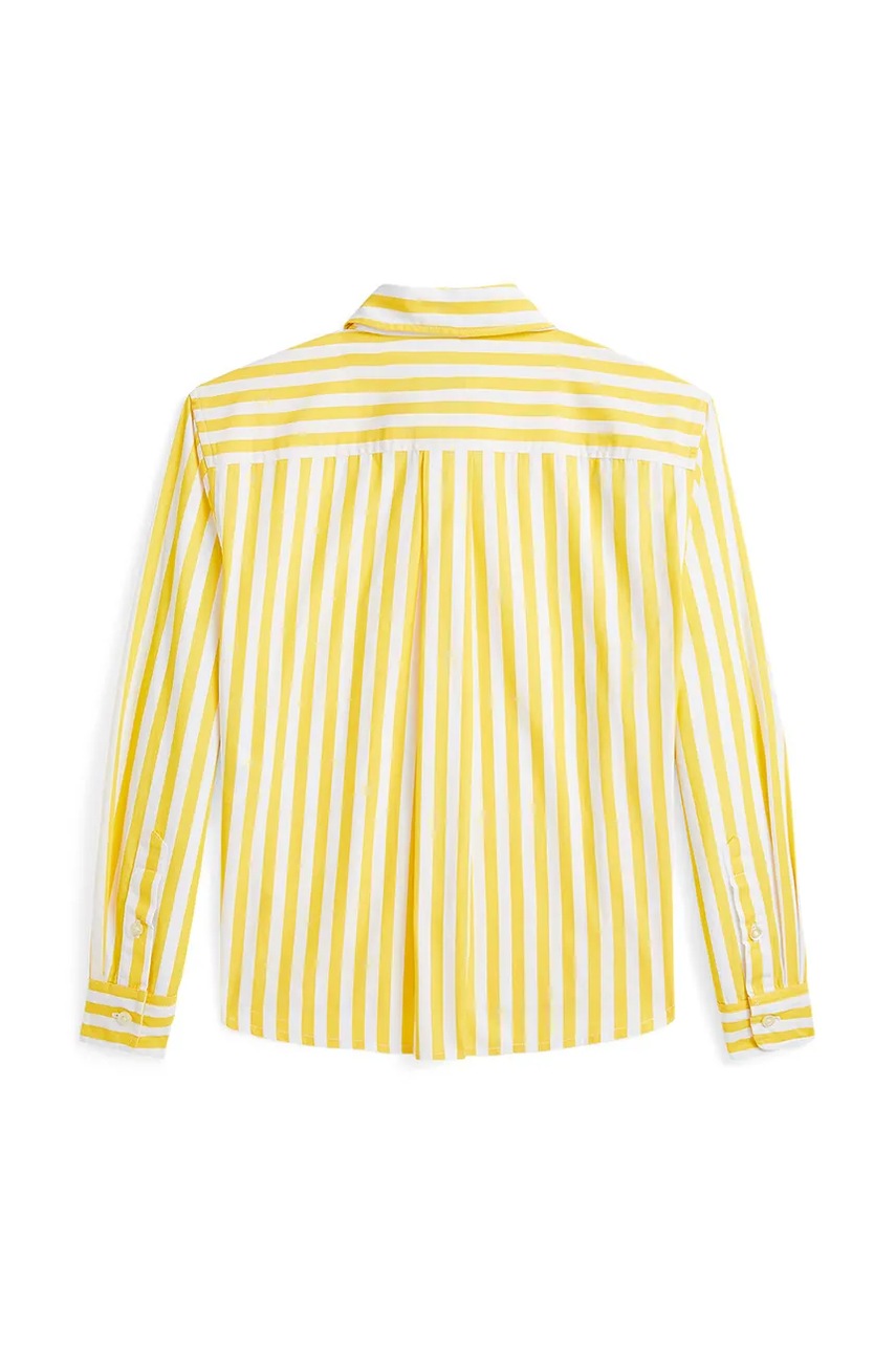 Детская хлопковая рубашка Polo Ralph Lauren цвет жёлтый 313957451001 Детская хлопковая рубашка Polo Ralph Lauren цвет жёлтый 313957451001