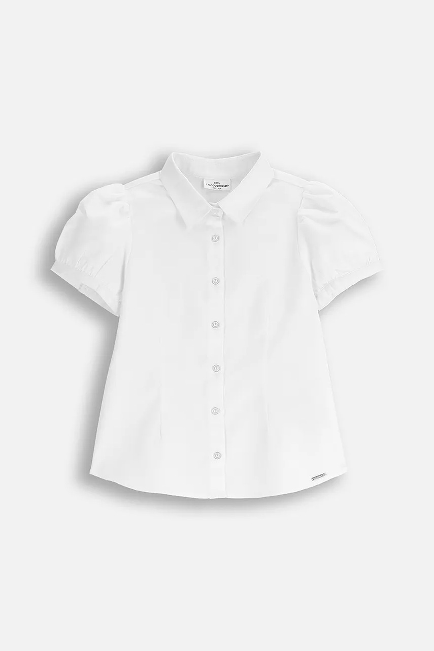 Coccodrillo cămașă de bumbac pentru copii culoarea alb, BACK TO SCHOOL GIRL
