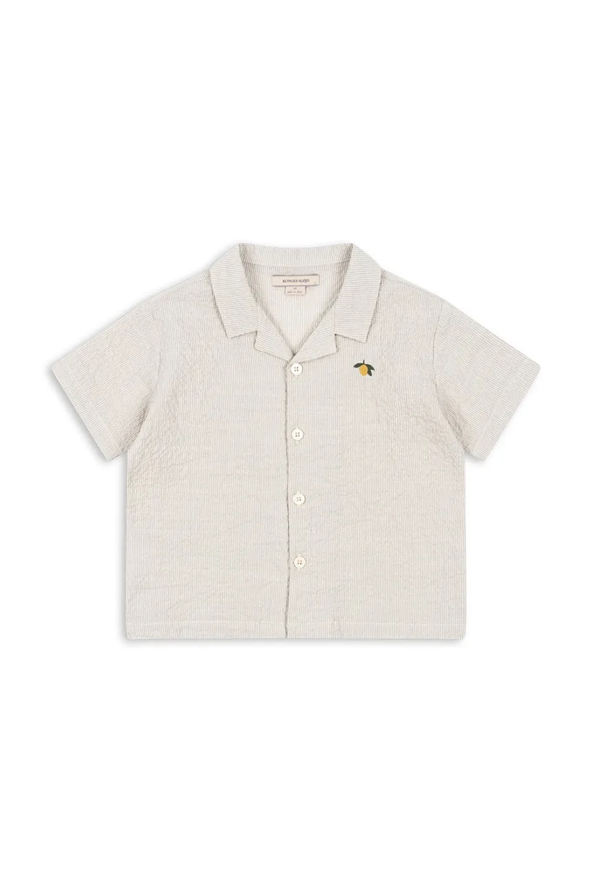 Детская рубашка Konges Sløjd ELLIOT SS SHIRT GOTS цвет серый KS102290 Детская рубашка Konges Sløjd ELLIOT SS SHIRT GOTS цвет серый KS102290