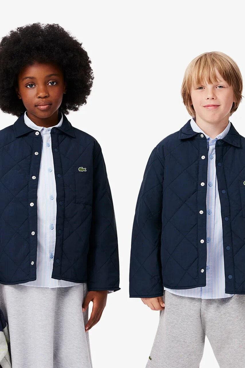 Lacoste geaca copii culoarea albastru marin, BJ3341