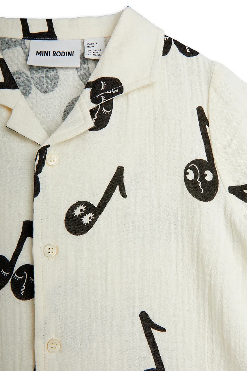 Παιδικό βαμβακερό πουκάμισο Mini Rodini Note φωτογραφία
