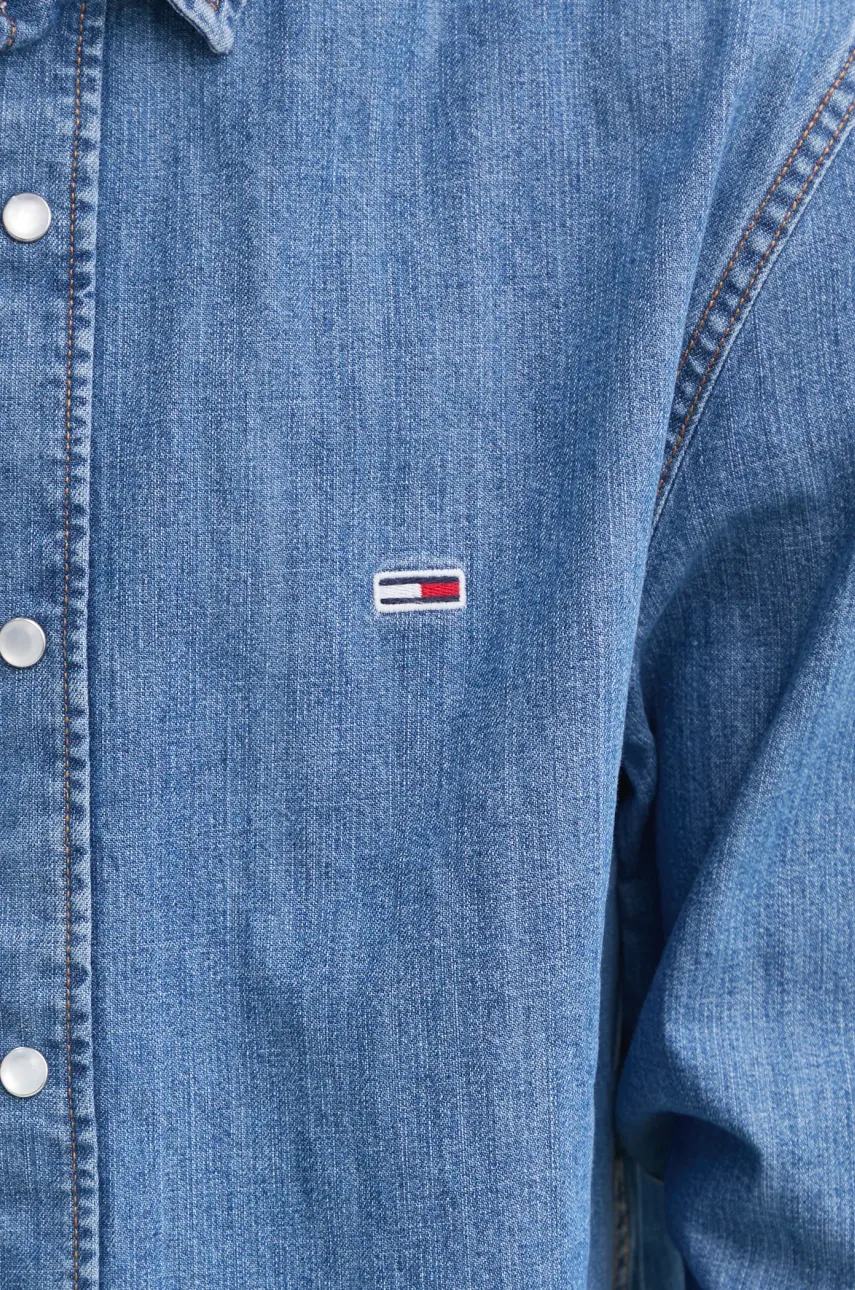 Джинсовая рубашка Tommy Jeans мужская regular классический воротник DM0DM21102 Джинсовая рубашка Tommy Jeans мужская regular классический воротник DM0DM21102
