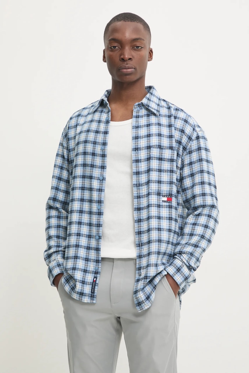Tommy Jeans cămașă din bumbac bărbați, cu guler clasic, regular fit, DM0DM20239 Tommy Jeans cămașă din bumbac bărbați, cu guler clasic, regular fit, DM0DM20239