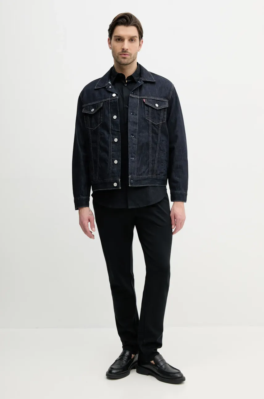 Хлопковая рубашка Armani Exchange мужская цвет синий regular классический воротник XM000197 AF12179 Хлопковая рубашка Armani Exchange мужская цвет синий regular классический воротник XM000197 AF12179
