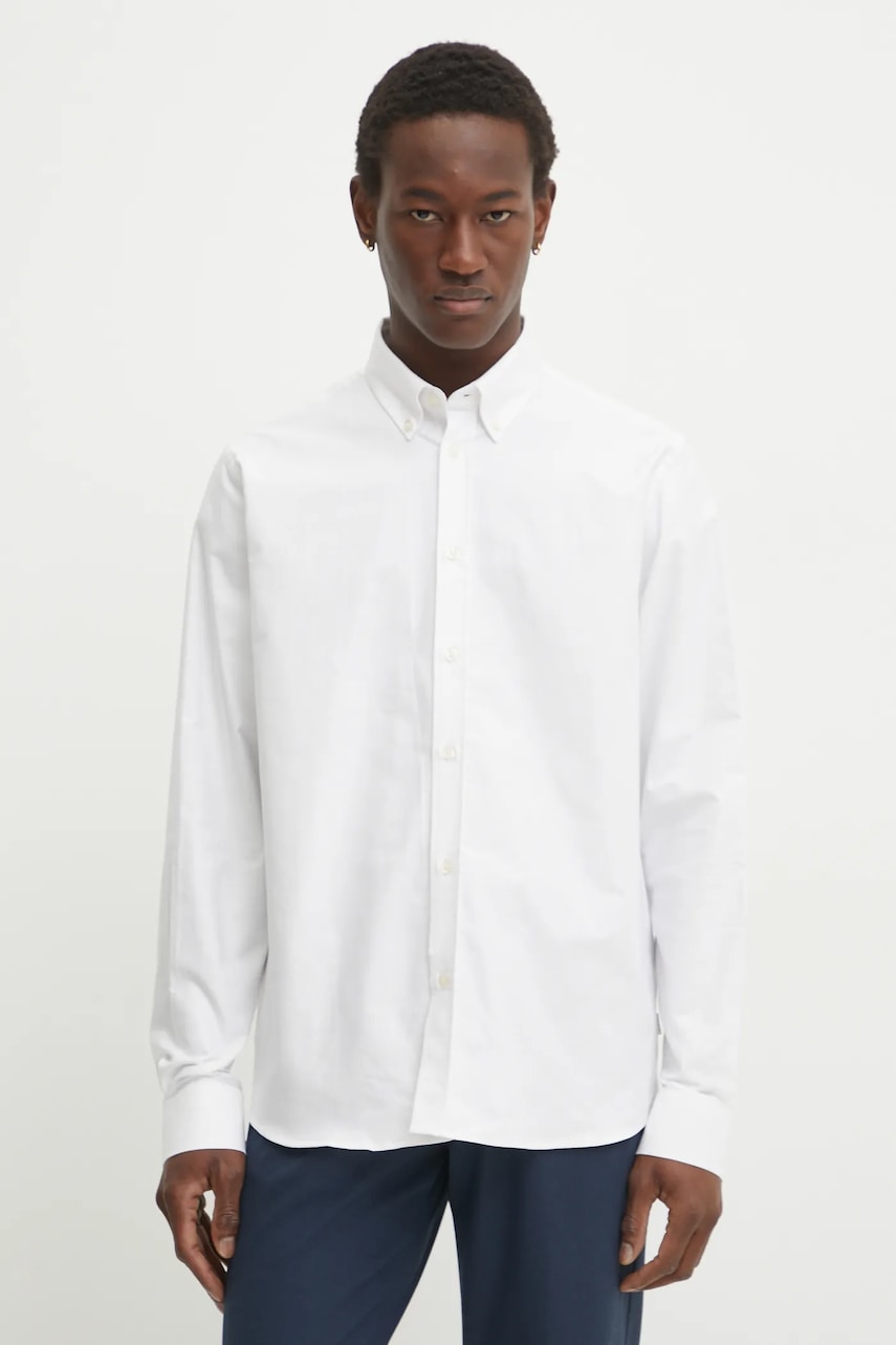 Les Deux cămașă bărbați, culoarea alb, cu guler button-down, regular, LDM410193 Les Deux cămașă bărbați, culoarea alb, cu guler button-down, regular, LDM410193