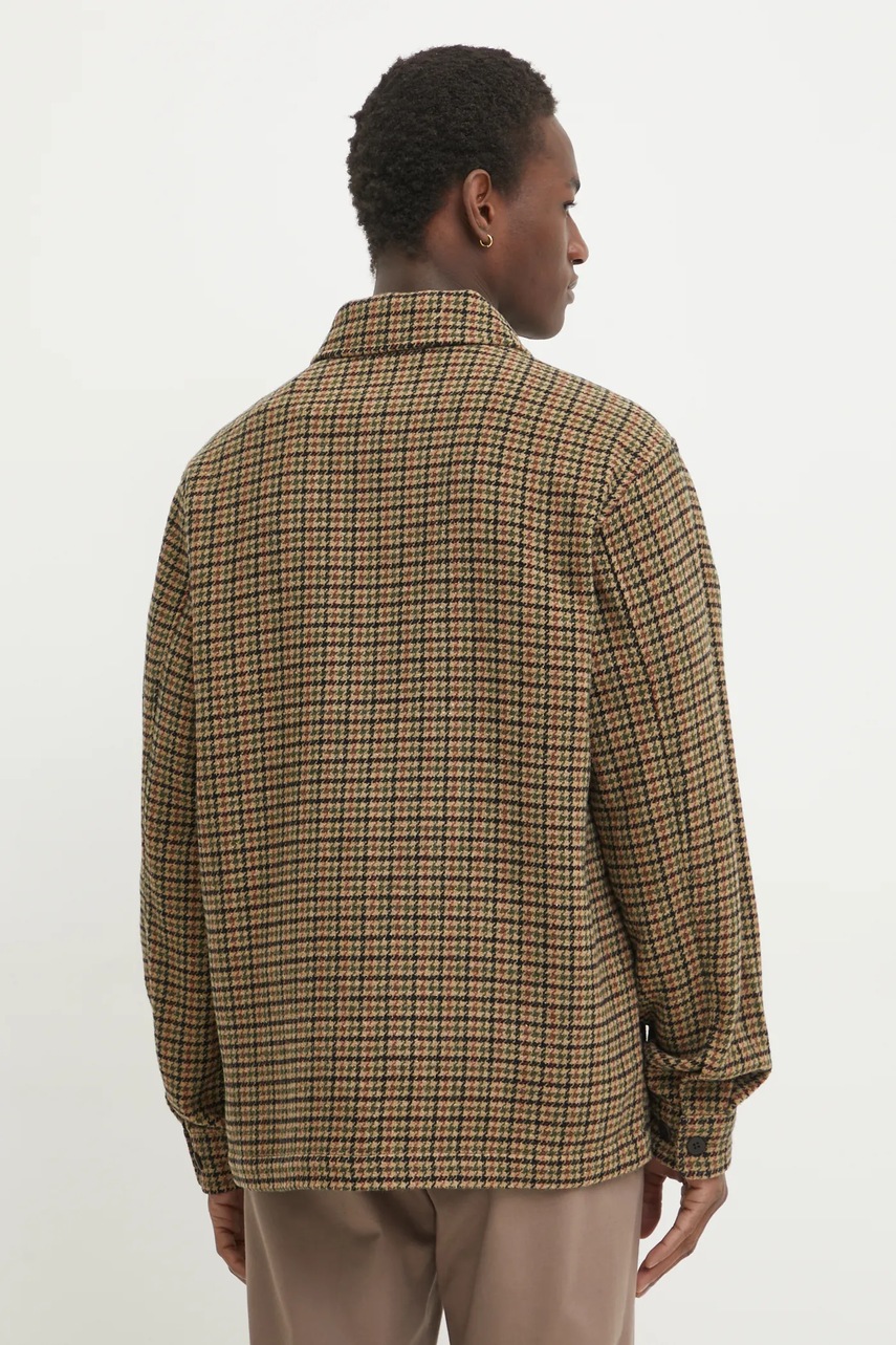 Μάλλινο πουκάμισο Les Deux χρώμα: πράσινο, LDM640121 φωτογραφία