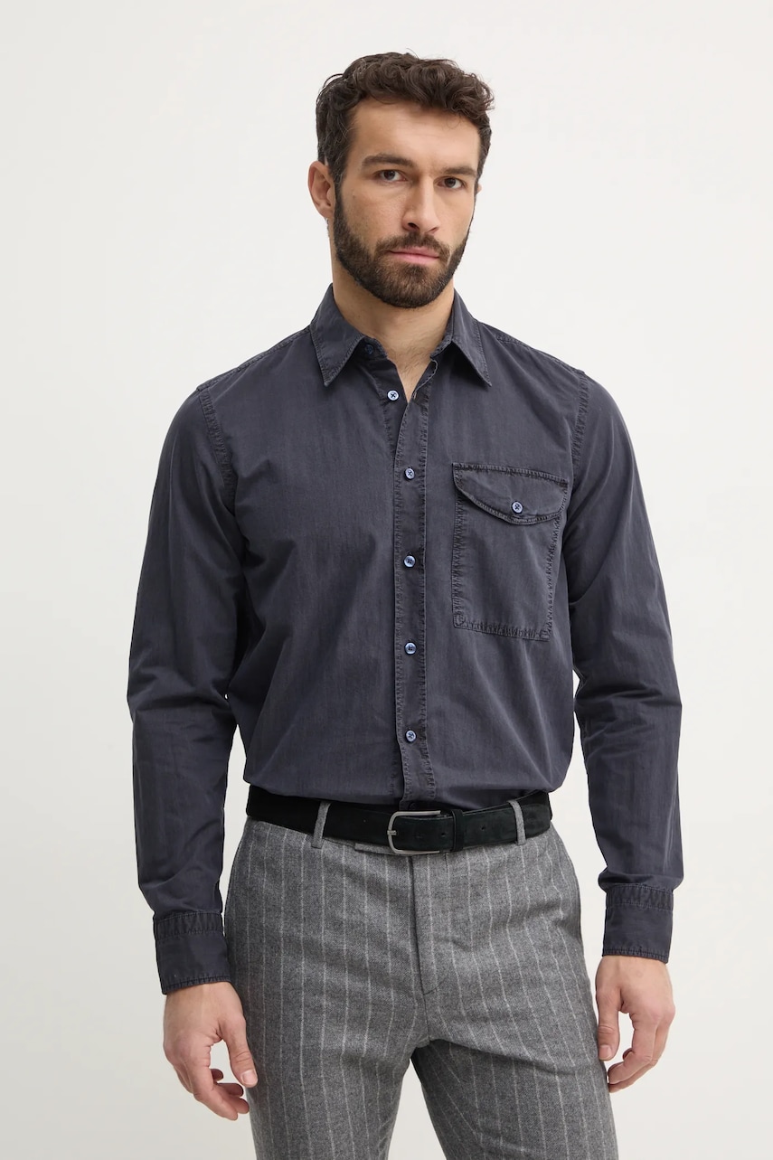 Boss Orange camasa barbati, culoarea gri, cu guler clasic, regular, 50530932 Boss Orange camasa barbati, culoarea gri, cu guler clasic, regular, 50530932