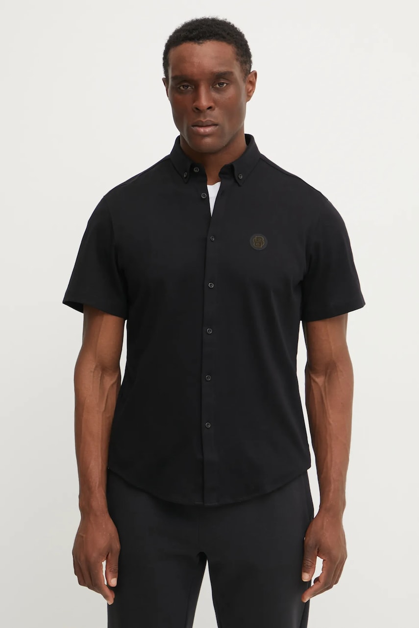 BOSS Green camasa din bumbac barbati, culoarea negru, cu guler clasic, regular, 50533149 BOSS Green camasa din bumbac barbati, culoarea negru, cu guler clasic, regular, 50533149