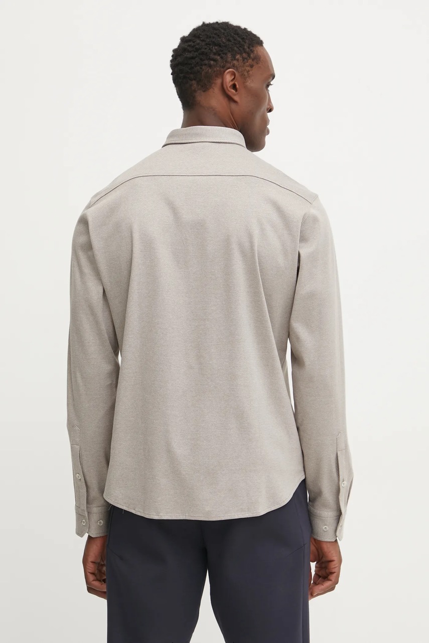 Сорочка BOSS Green чоловіча колір бежевий regular комір button-down 50533163 