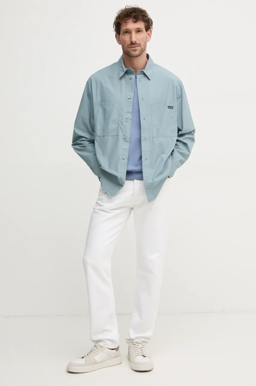 Хлопковая рубашка Calvin Klein Jeans мужская relaxed классический воротник J30J326721 Хлопковая рубашка Calvin Klein Jeans мужская relaxed классический воротник J30J326721