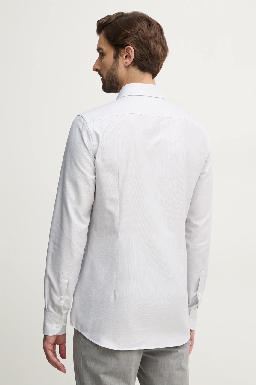 Βαμβακερό πουκάμισο BOSS ανδρικό, χρώμα: άσπρο, 50533040 φωτογραφία
