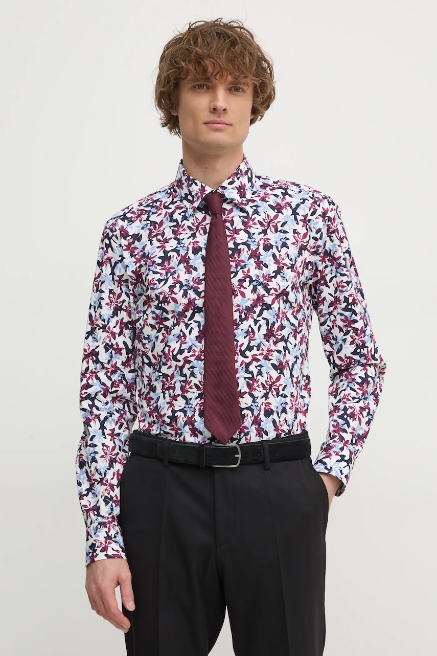 BOSS camasa barbati, culoarea alb, cu guler clasic, slim, 50537989 BOSS camasa barbati, culoarea alb, cu guler clasic, slim, 50537989